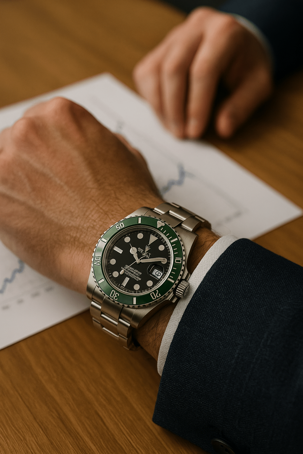 Rolex Datejust und Submariner unter warmer Beleuchtung