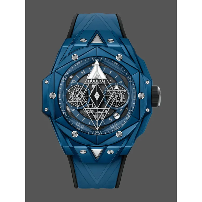 Hublot Big Bang Sang Bleu 418.EX.5107.RX.MXM21 Replica - Blaues Zifferblatt Keramik