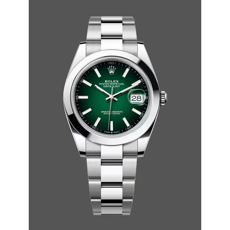 Rolex Datejust 126300 Wimbledon 126300 Replica - Gruenes Zifferblatt Jubilee-Armband