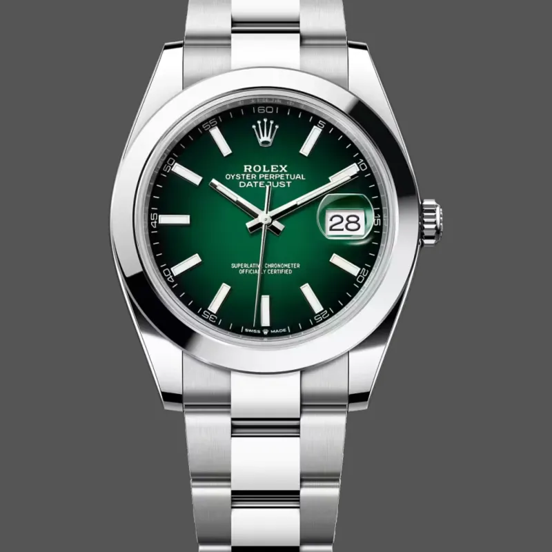 Rolex Datejust 126300 Wimbledon 126300 Replica - Gruenes Zifferblatt Jubilee-Armband
