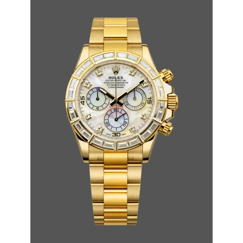 Rolex Daytona 116568BR Replica - Perlmutt-Zifferblatt Diamantluenette