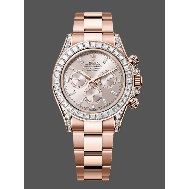 Rolex Cosmograph Daytona Unisex 126595TBR Replica - Rosa Zifferblatt Diamantluenette