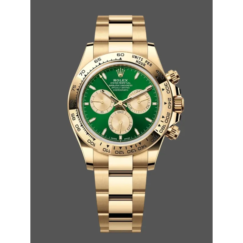 Rolex Cosmograph Daytona John Mayer 126508 Replica - Gruenes Zifferblatt Tachymeter-Luenette