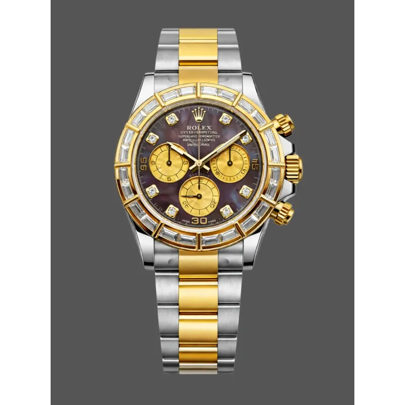 Rolex Daytona Cosmograph 116568BR Replica - Perlmutt-Zifferblatt Diamantluenette