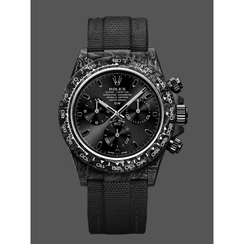 Rolex Daytona CUSTOMIZED Replica - Schwarzes Zifferblatt Karbonfaser