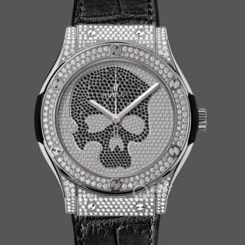 Replica Hublot Classic Fusion Skull Titanium Full Pave 511.NX.9000.LR.1704.SKULL 45mm