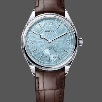 Replica Rolex 1908 52506 0002 Ice Blue Dial Brown Leather Strap 39 mm Replica Uhren