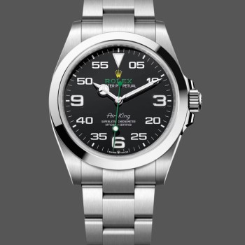Replica Rolex Air-King Stainless Steel Black Arabic Dial 116900 40mm Herren Replica Uhren