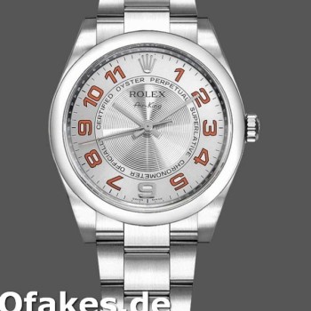 Replica Rolex Oyster Perpetual Air-King 114200 Konzentrisches Silber Zifferblatt 34mm Unisex Replica Uhren