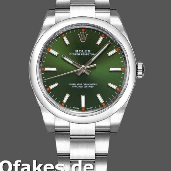 Replica Rolex Oyster Perpetual Air-King 114200 Olive Green Index Dial 34mm Unisex Replica Uhren