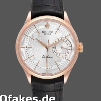 Replica Rolex Cellini Date 50515 Rose Gold Silver Guilloche Index Dial 39mm Herren Replica Uhren