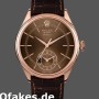 Replica Rolex Cellini Dual Time 50525 Brown Guilloche Dial Brown Leather Strap 39mm Herren Replica Uhren