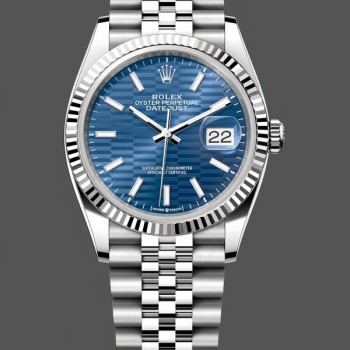 Replica Rolex Datejust 126234 Fluted Bezel Blue Fluted Motif Dial 36MM Unisex Replica Uhren