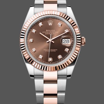 Replica Rolex Datejust 126331 0003 Chocolate Diamond Oyster 41mm Steel Uhren