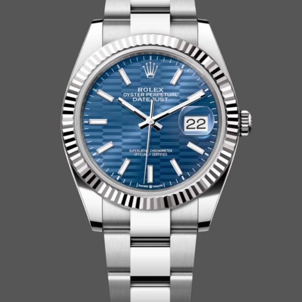 Replica Rolex Datejust 126334 Fluted Bezel Blue Fluted-motif Dial 41MM Herren Replica Uhren