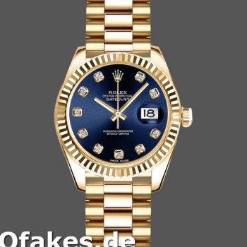 Replica Rolex Datejust 179178 Blue Diamonds Dial Gelbgold 26MM Lady Replica Uhren