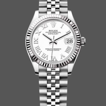 Replica Rolex Datejust 31 White Roman Dial Fluted Bezel Jubilee 278274 0010 Damen Uhr