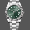 Replica Rolex Datejust 41mm Fluted Bezel Green Dial m126334 0027 Herren Replica Uhren