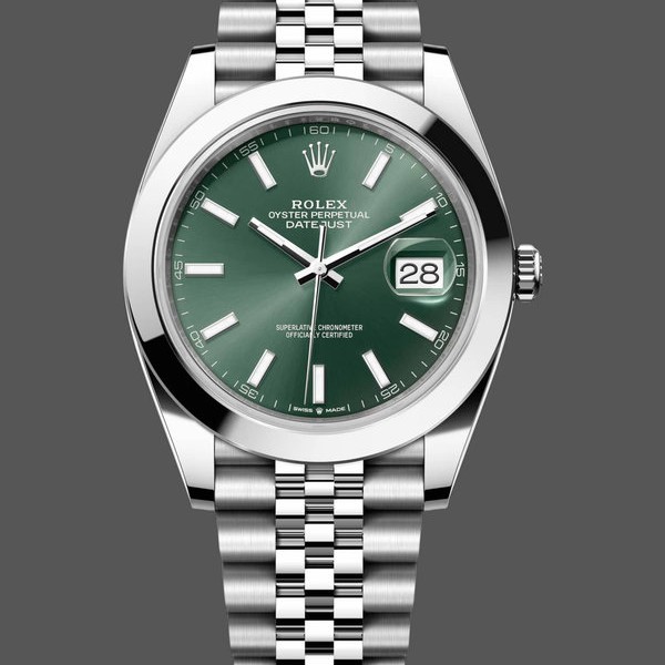 Replica Rolex DateJust 41mm m126300 0020 Oystersteel Jubilee Mint Green Dial
