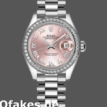 Replica Rolex Datejust Diamond Bezel Pink Dial Roman Numerals hour markers 279136RBR 28mm Lady Replica Uhren