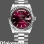 Replica Rolex Day-Date 118239 Cherry Red Dial Fluted Bezel 36mm Lady Replica Uhren