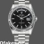 Replica Rolex Day-Date 118239 Weißgold Schwarzes Zifferblatt Geriffelte Lünette 36mm Unisex Replica Uhren