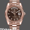 Replica Rolex Day-Date 228235 Chocolate Brown Diagonal Motif Dial Fluted Bezel 40mm Herren Replica Uhren