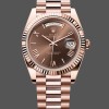 Replica Rolex Day-Date 228235 Chocolate Brown Dial Fluted Bezel 40mm Herren Replica Uhren