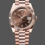 Replica Rolex Day-Date 228235 Chocolate Brown Dial Fluted Bezel 40mm Herren Replica Uhren