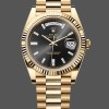 Replica Rolex Day-Date 228238 Black Diamond Dial Fluted Bezel 40mm Herren Replica Uhren