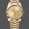 Replica Rolex Day-Date 228238 Champagner Diamant Zifferblatt Geriffelte Lünette 40mm Herren Replica Uhren