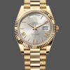 Replica Rolex Day-Date 228238 Silber Römisches Zifferblatt Geriffelte Lünette 40mm Herren Replica Uhren