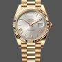 Replica Rolex Day-Date 228238 Silber Römisches Zifferblatt Geriffelte Lünette 40mm Herren Replica Uhren