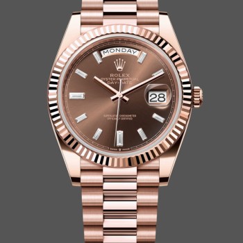 Replica Rolex Day Date 40 18kt Everose Gold Rolex President Chocolate Dial m228235 0003