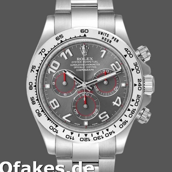 Replica Rolex Cosmograph Daytona 116509 Gray Arabic Dial White Gold 40MM Herren Replica Uhren