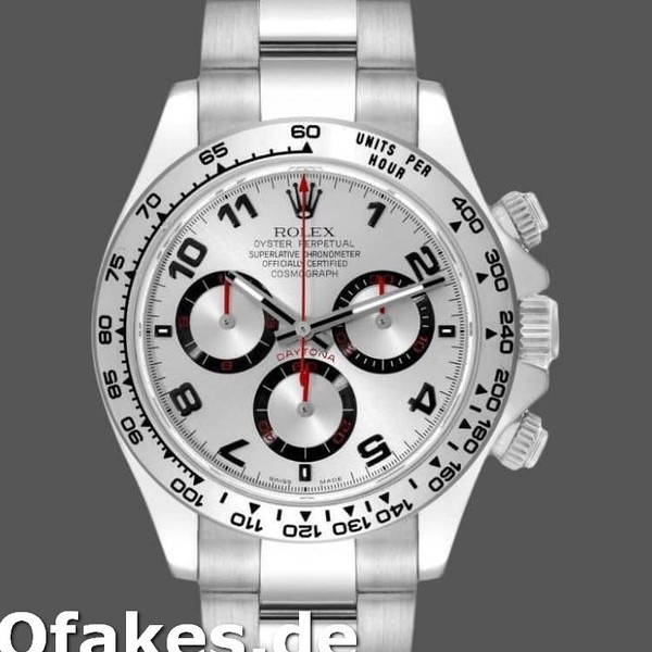 Replica Rolex Cosmograph Daytona 116509 Silver Arabic Dial White Gold 40MM Herren Replica Uhren