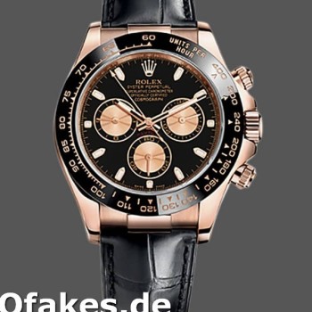 Replica Rolex Cosmograph Daytona 116515 Lederarmband Schwarzes Zifferblatt 40mm Herren Replica Uhren