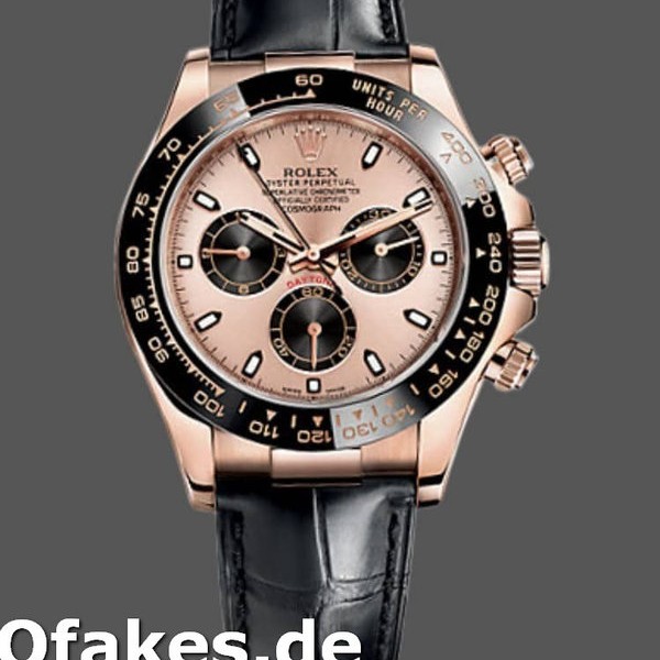 Replica Rolex Cosmograph Daytona 116515LN Lederarmband Schwarz Pinkes Zifferblatt 40mm Herren Replica Uhren