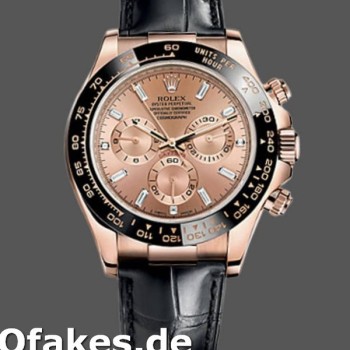 Replica Rolex Cosmograph Daytona 116515LN Lederarmband Pinkes Zifferblatt 40mm Herren Replica Uhren