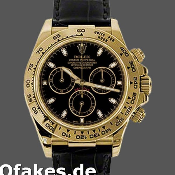 Replica Rolex Cosmograph Daytona 116518 Black Leather Strap 40MM Herren Replica Uhren