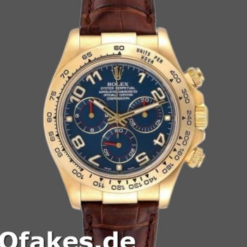 Replica Rolex Cosmograph Daytona 116518 Gelbgold Blaues Zifferblatt 40mm Herren Replica Uhren