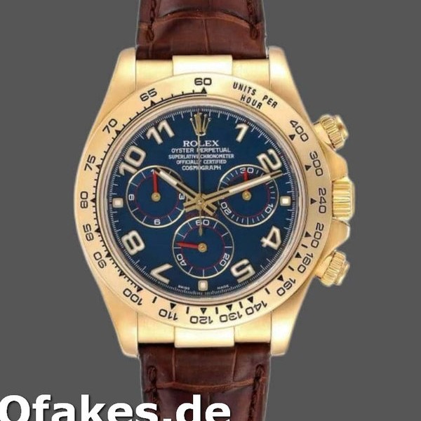 Replica Rolex Cosmograph Daytona 116518 Gelbgold Blaues Zifferblatt 40mm Herren Replica Uhren
