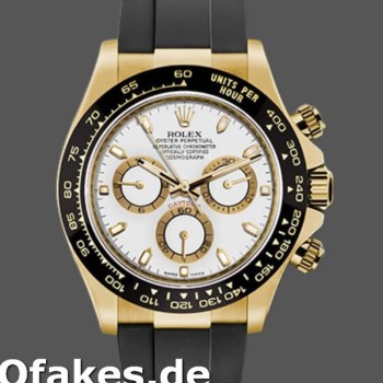 Replica Rolex Cosmograph Daytona 116518LN White Dial Black Rubber Strap 40mm Herren Replica Uhren