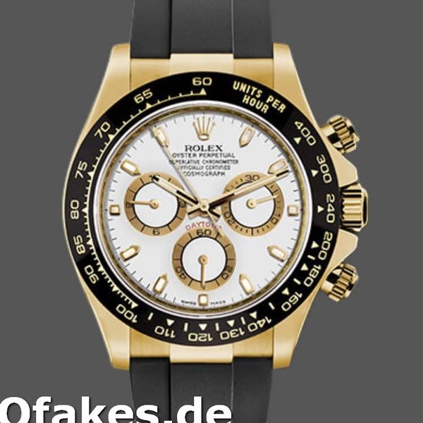 Replica Rolex Cosmograph Daytona 116518LN White Dial Black Rubber Strap 40mm Herren Replica Uhren