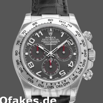Replica Rolex Cosmograph Daytona 116519 Graues Zifferblatt Schwarzes Lederarmband 40mm Herren Replica Uhren