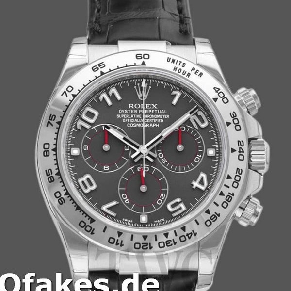 Replica Rolex Cosmograph Daytona 116519 Graues Zifferblatt Schwarzes Lederarmband 40mm Herren Replica Uhren