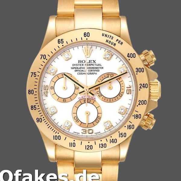 Replica Rolex Cosmograph Daytona 116528 White Diamond Dial 40MM Herren Replica Uhren
