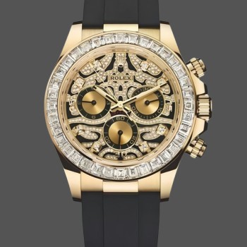 Replica Rolex Cosmograph Daytona 116588 Gelbgold Schwarzes Kautschukband 40mm Herren Replica Uhren