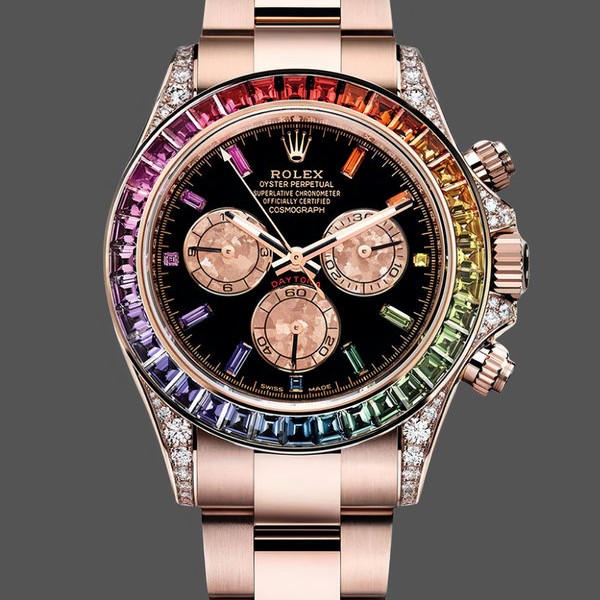 Replica Rolex Cosmograph Daytona 40mm Black Sapphire Rainbow Dial 116595RBOW