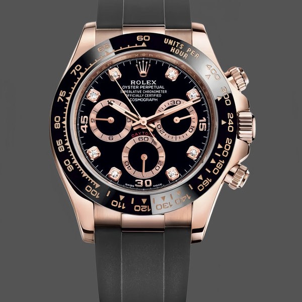 Replica Rolex Cosmograph Daytona Rose Gold Case Black Dial 116515ln 0057
